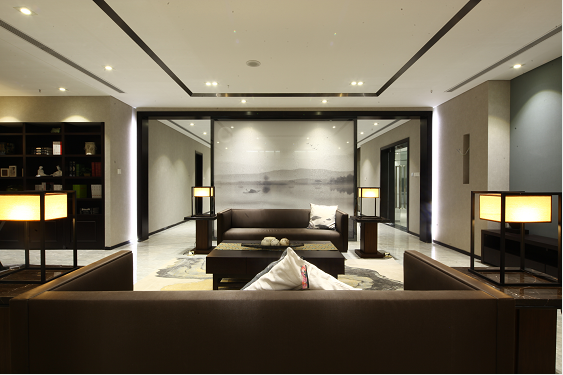 新中式 三居室 白领 收纳 旧房改造 80后 小资 客厅图片来自北京实创装饰在-闲庭新中式风格实景样板间的分享