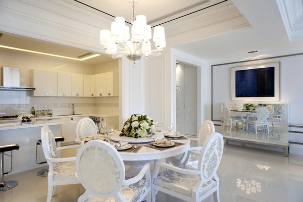 简约 欧式 三居 餐厅图片来自实创装饰上海公司在125平三居室简欧风格装修的分享