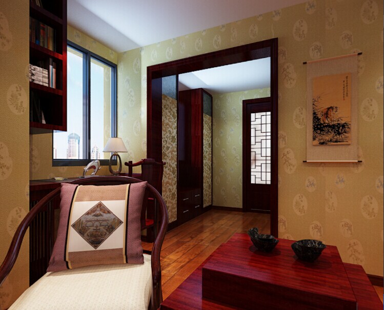 中式 四居室 卧室图片来自山水人家装饰在复地东湖国际-中式风格的分享