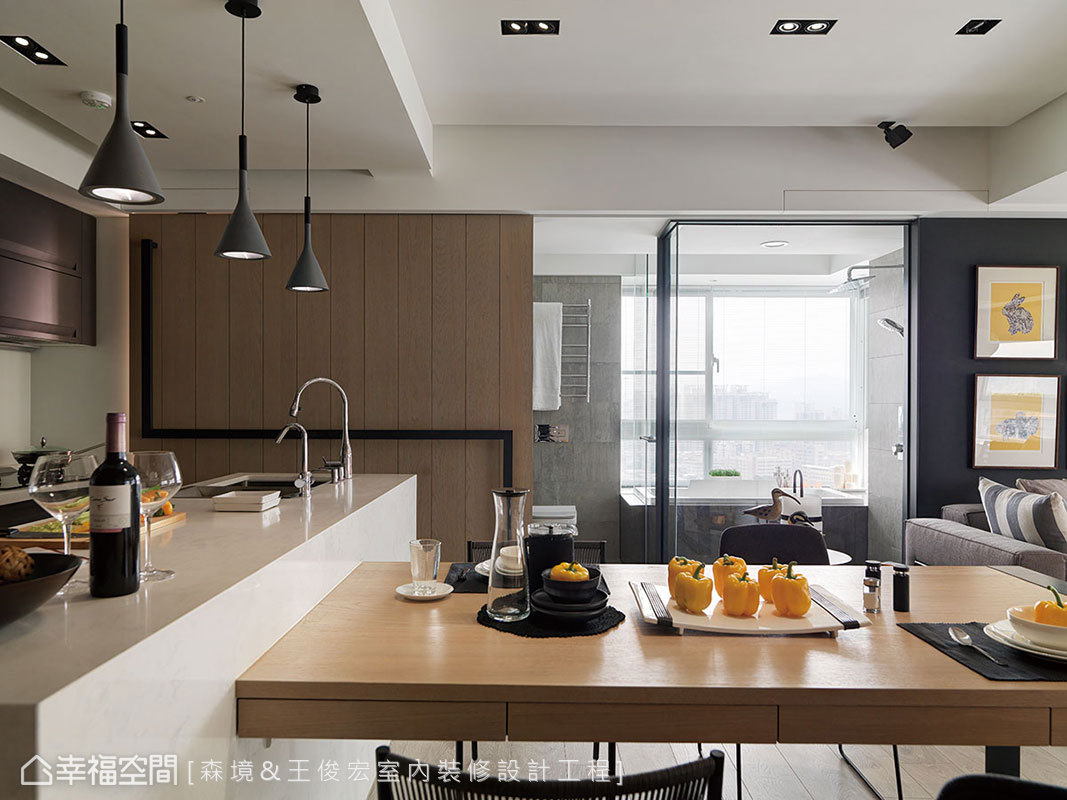 幸福空间 高端设计 台湾设计师 现代风格 餐厅图片来自幸福空间在92平光影相随 全视角光域动线的分享