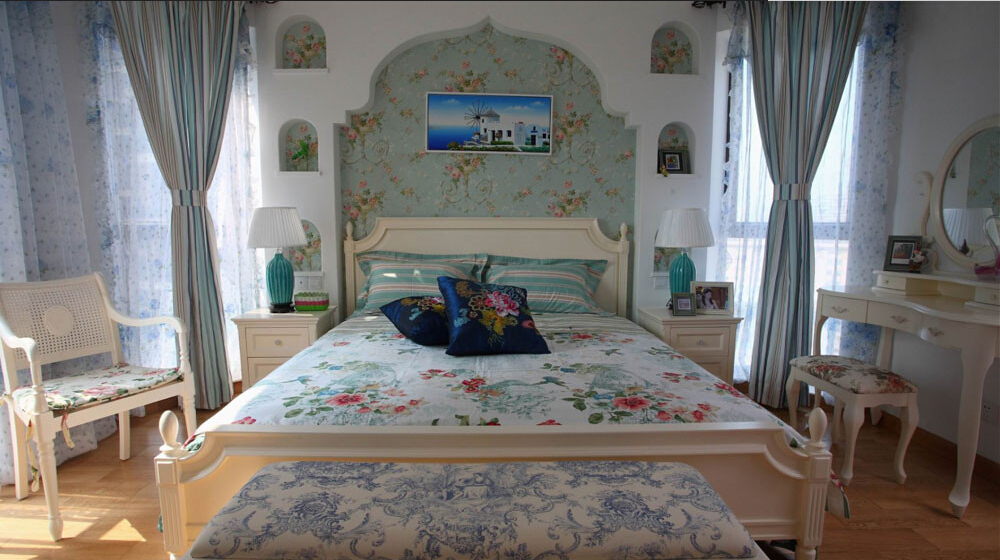 卧室图片来自亚光亚装饰在浣溪谷三居地中海的分享