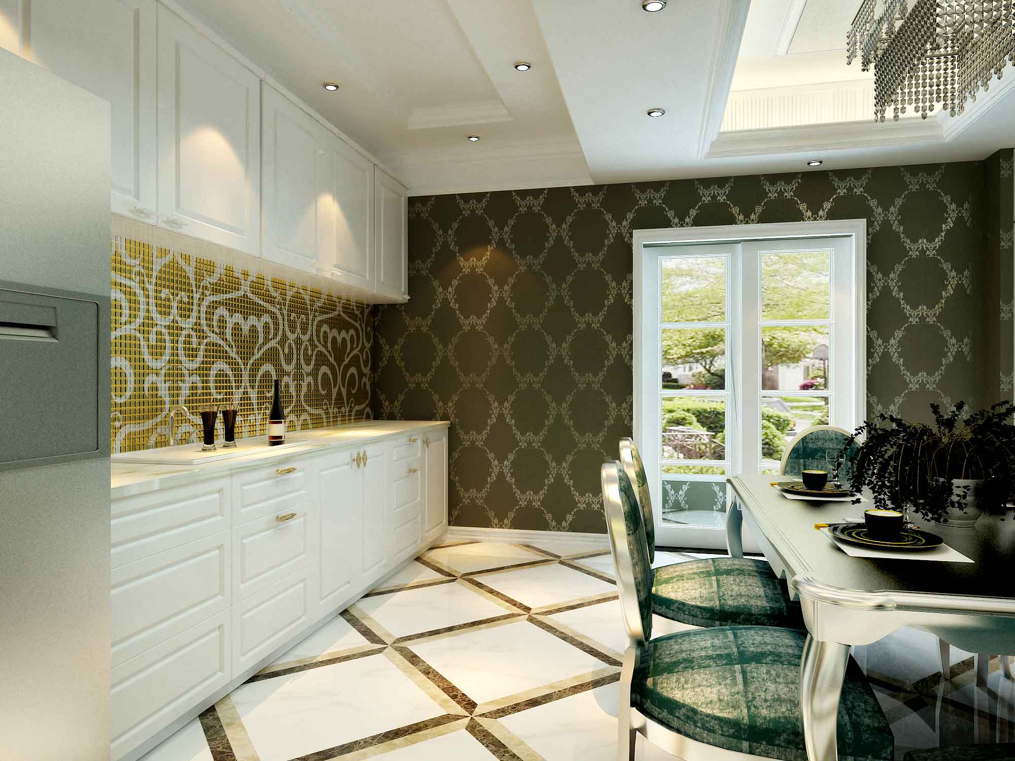 别墅 欧式 古典 餐厅图片来自大宅别墅装修设计在天海誉天下217㎡奢华古典主义的分享