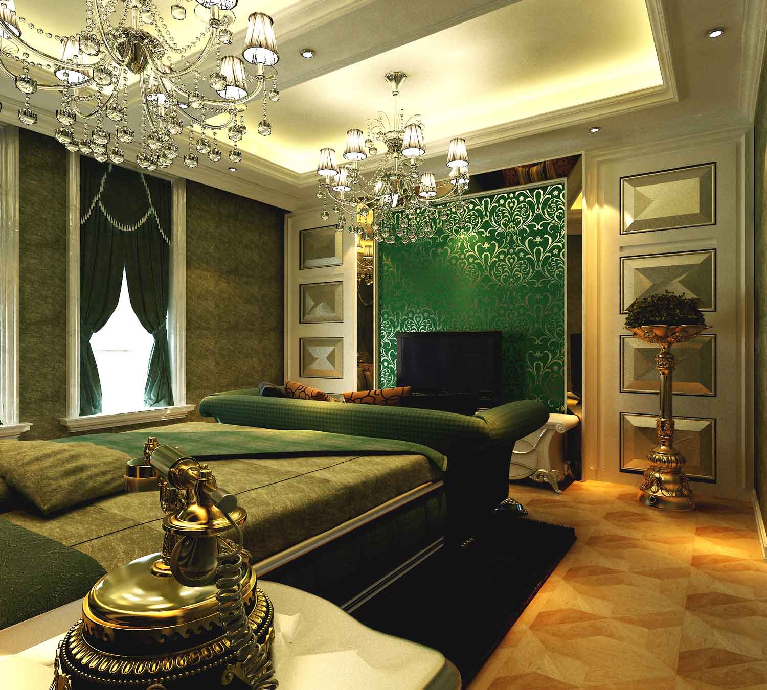 别墅 欧式 古典 卧室图片来自大宅别墅装修设计在天海誉天下217㎡奢华古典主义的分享