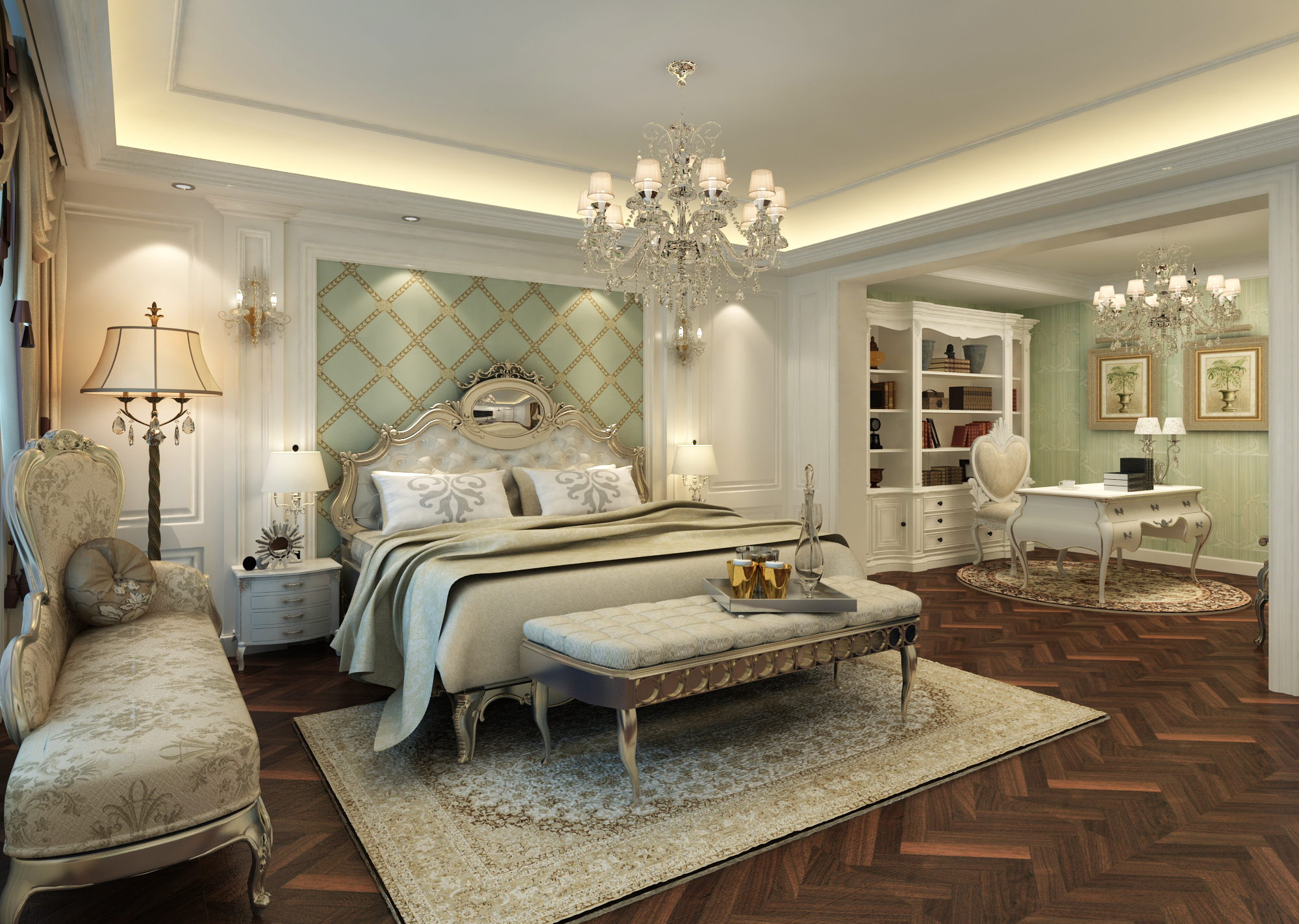 欧式 别墅 新古典 卧室图片来自武汉东易日盛在百瑞景-新古典风格-张华的分享