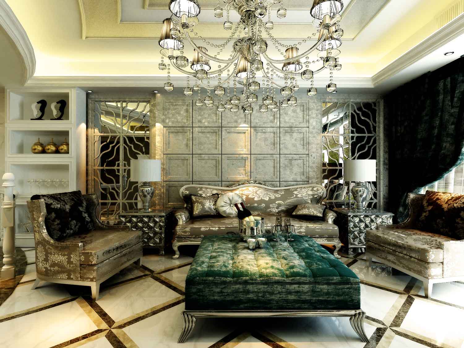 别墅 欧式 古典 客厅图片来自大宅别墅装修设计在天海誉天下217㎡奢华古典主义的分享