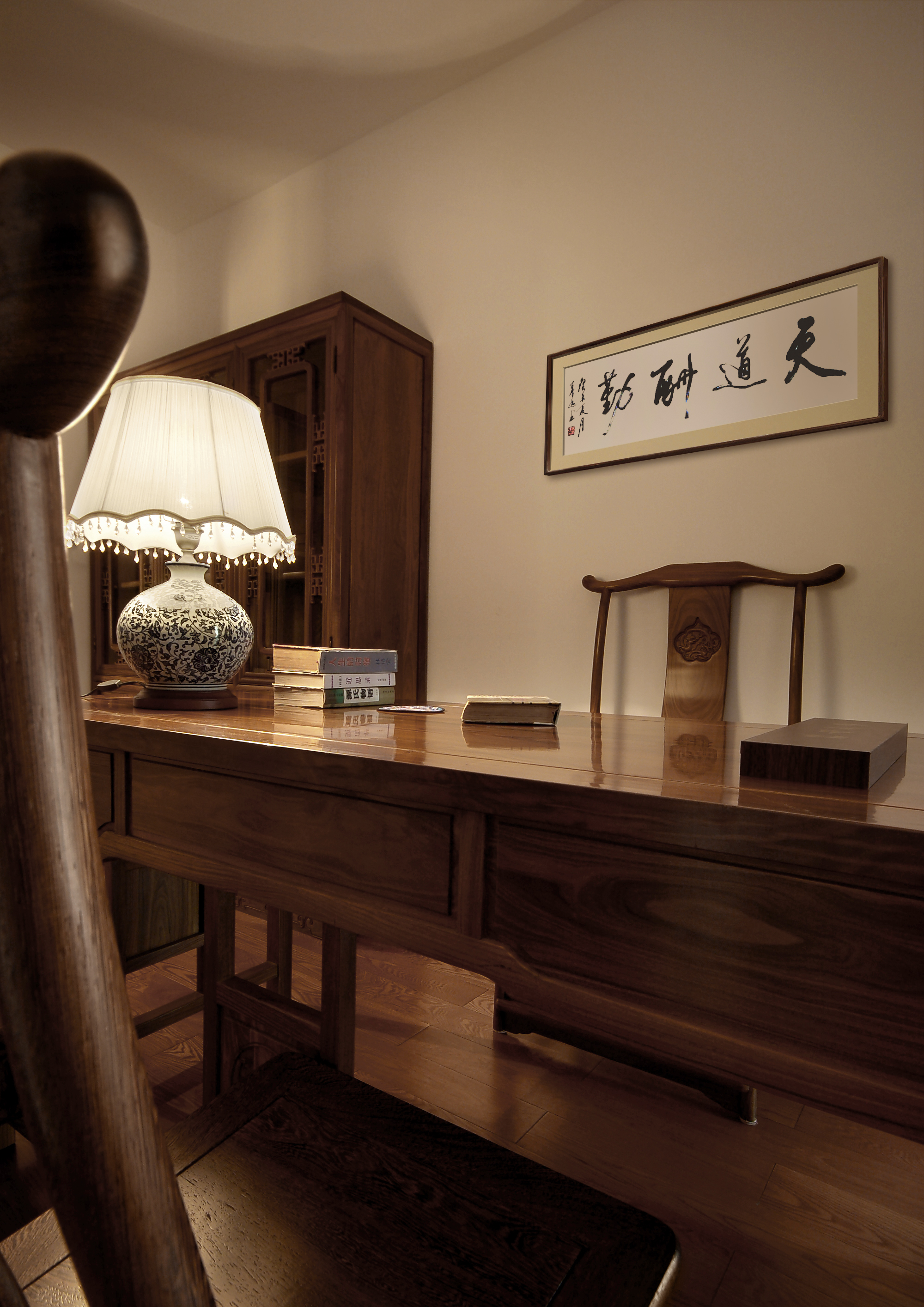 三居 书房图片来自湖南长沙苹果装饰在书院官邸-中式风格的分享