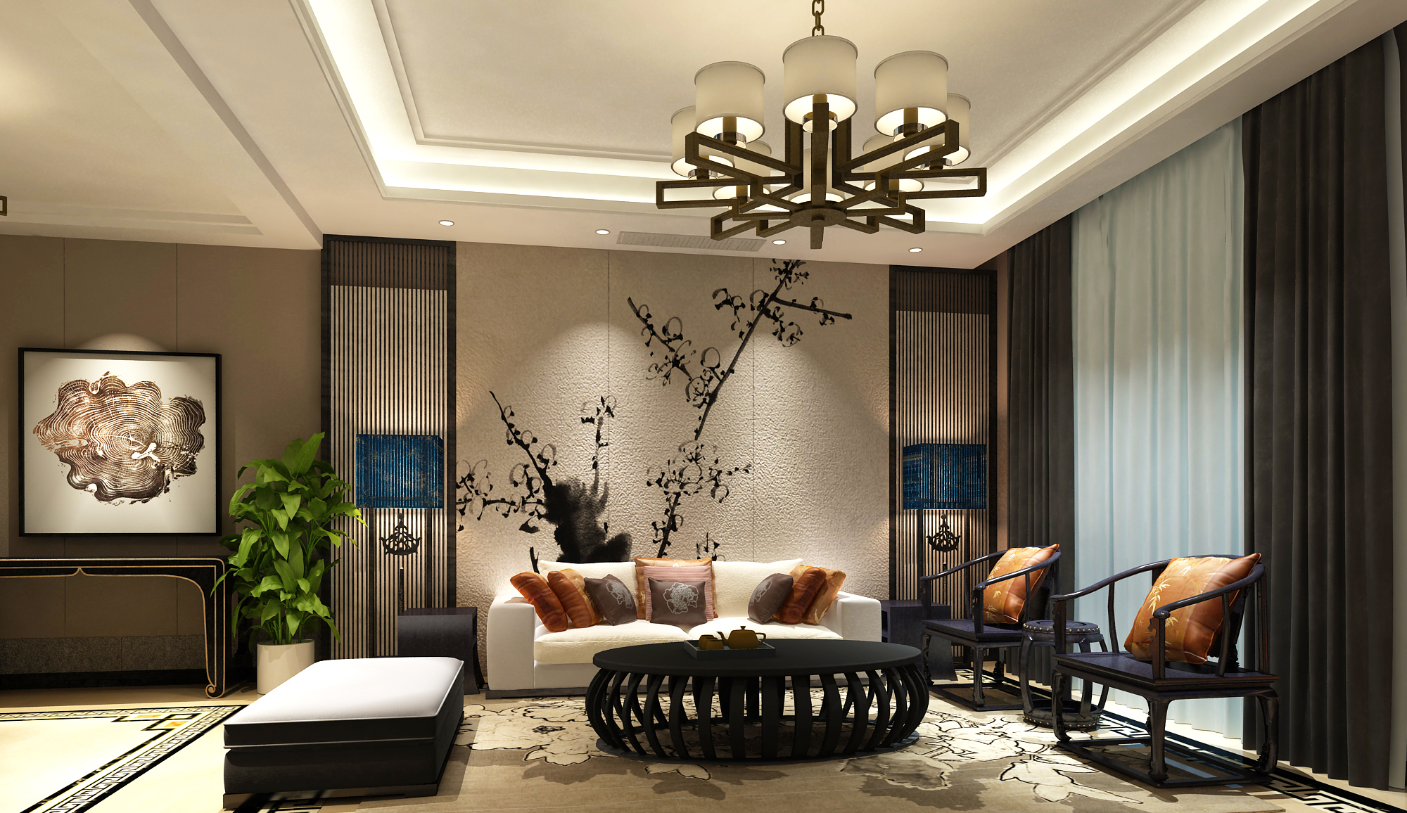 新中式 客厅图片来自武汉东易日盛在光谷坐标九台-新中式-张华的分享