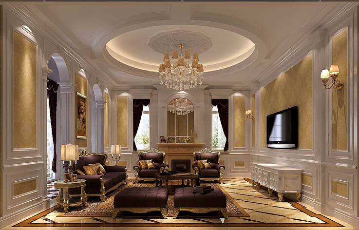 法式风格 别墅 客厅图片来自高度国际宋书培在中海尚湖世家  别墅装饰效果图的分享