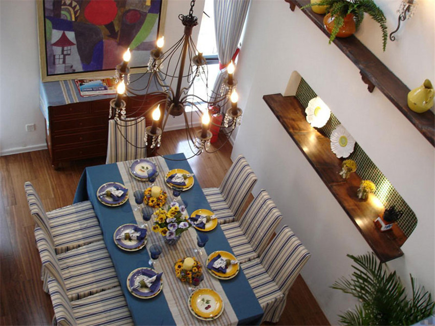 地中海 三居 蓝白调 餐厅图片来自山水人家装饰在美腻的地中海风格的分享