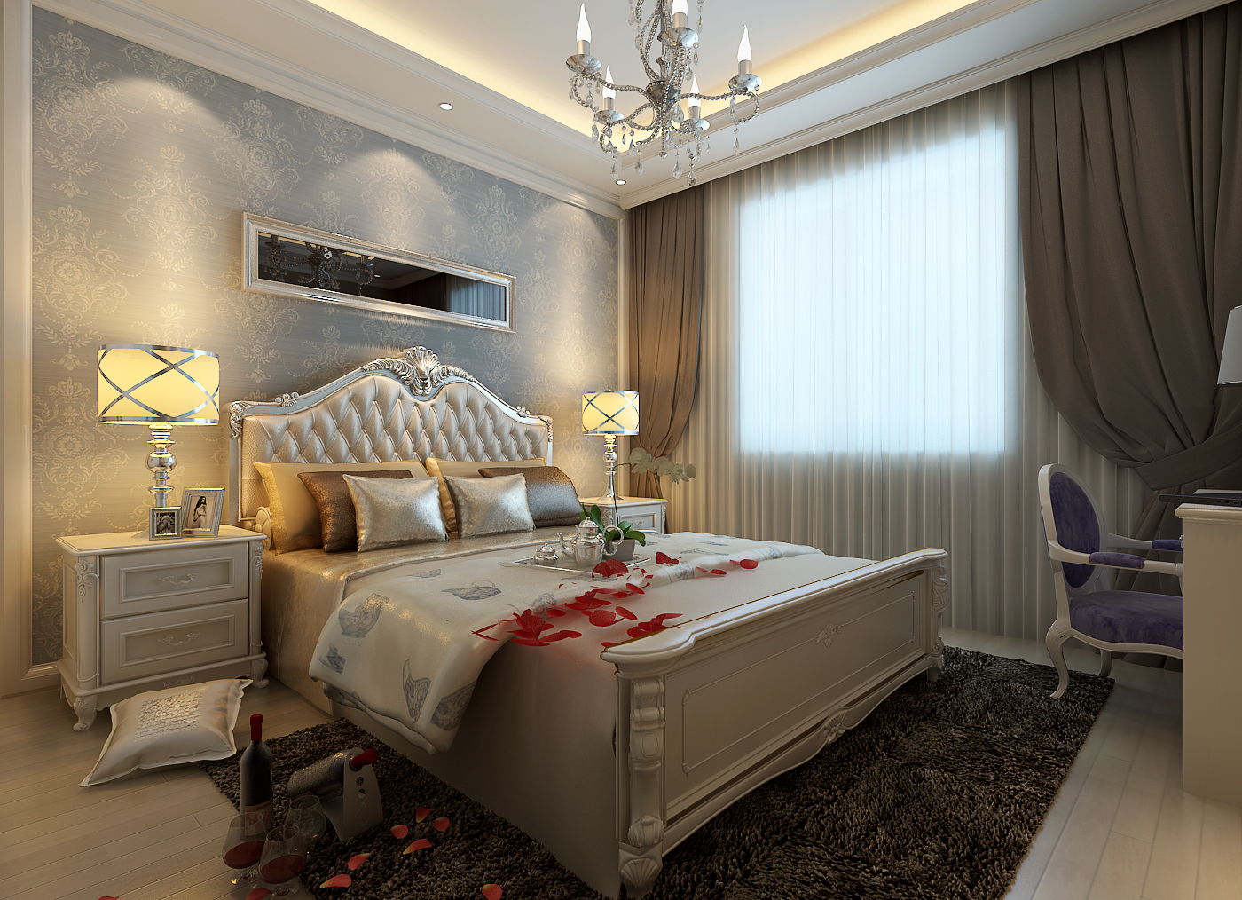 简约 田园 三居 旧房改造 卧室图片来自上海华埔装饰设计中心在秀水山河 130平简欧三室的分享