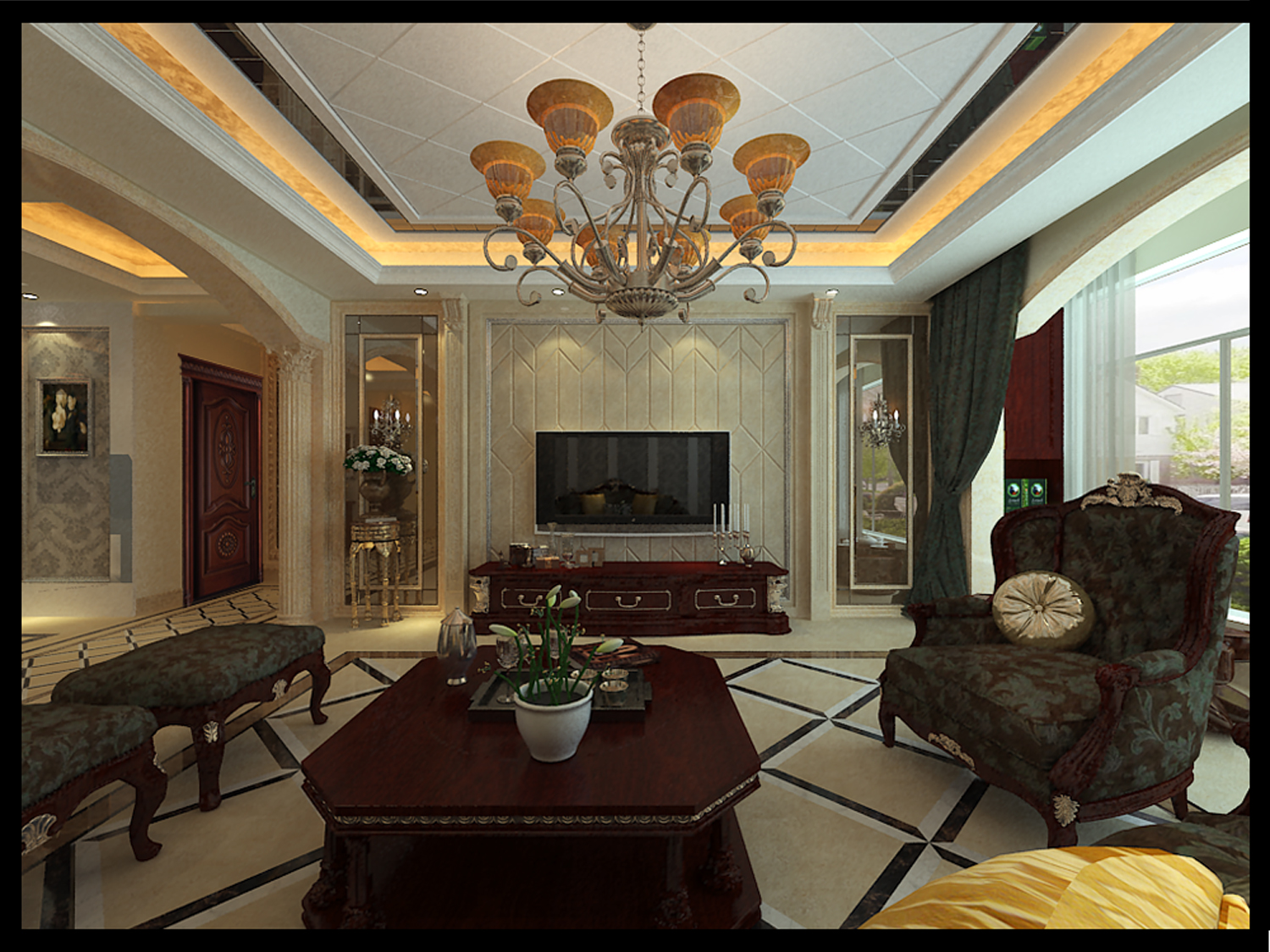 欧式 白领 客厅图片来自韦德高端别墅空间设计在欧式装修的分享