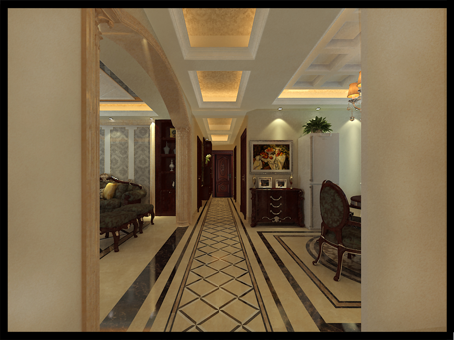 欧式 白领 玄关图片来自韦德高端别墅空间设计在欧式装修的分享