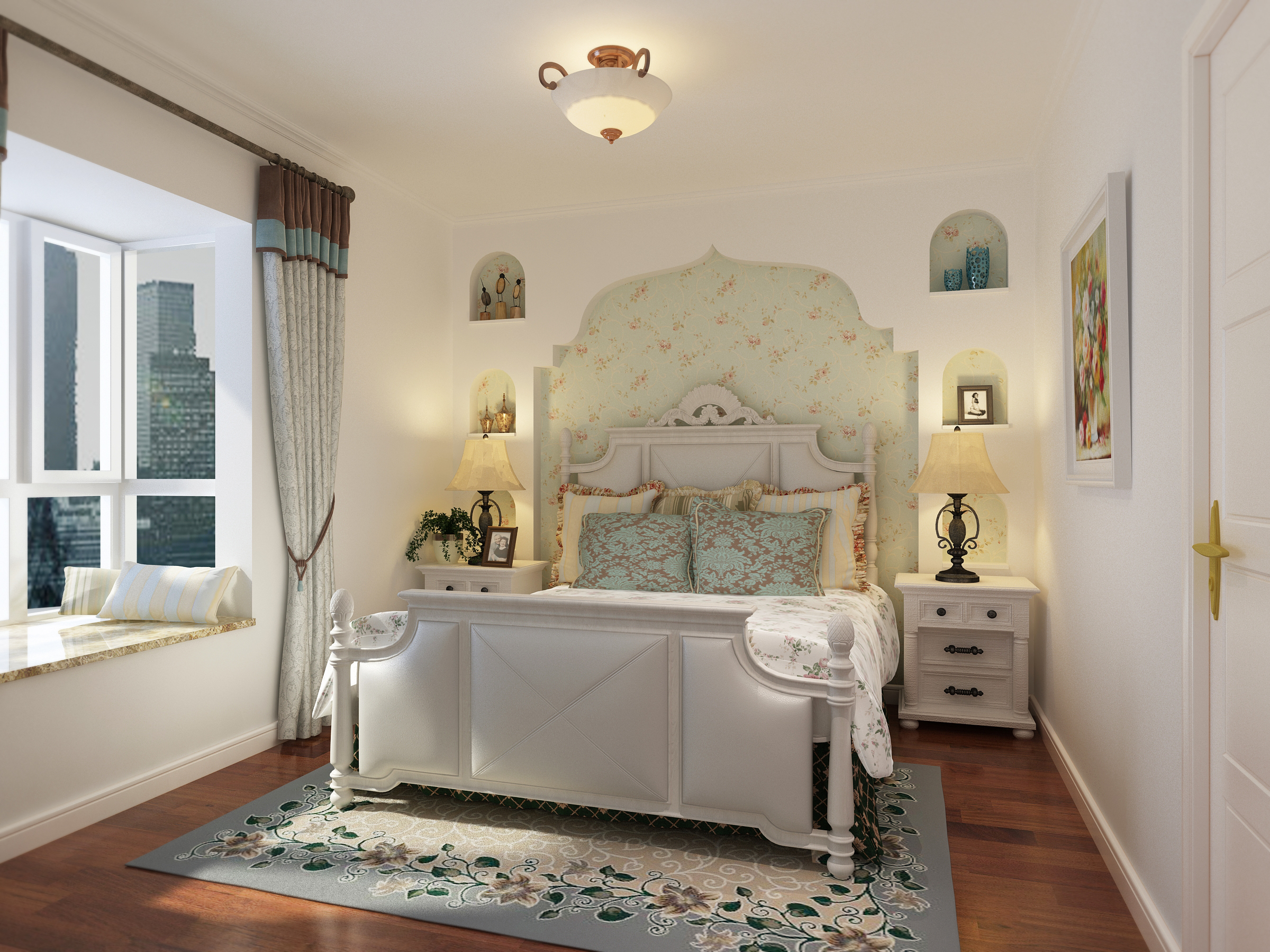 卧室图片来自兰州实创家装在地中海的浪漫婚房的分享