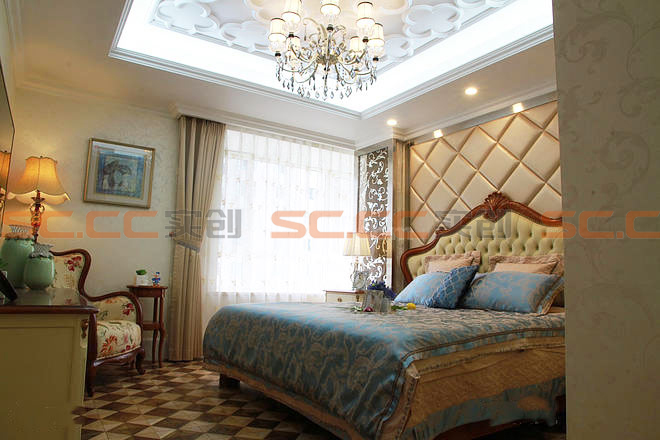 法式 别墅 装修 卧室图片来自南京实创装饰夏雨荷在锦绣花园188平法式浪漫家的分享