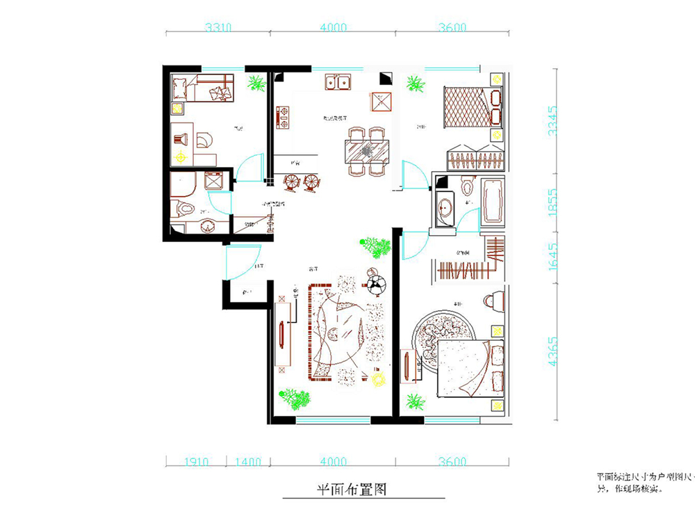 简约 三居 白领 收纳 80后 小资 户型图图片来自实创装饰完美家装在金隅万科城125平简约时尚赏析的分享