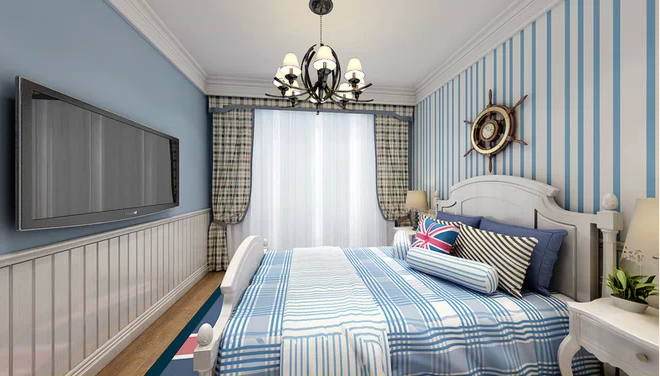 卧室图片来自大业美家装饰在清新雅致地中海风格装修的分享