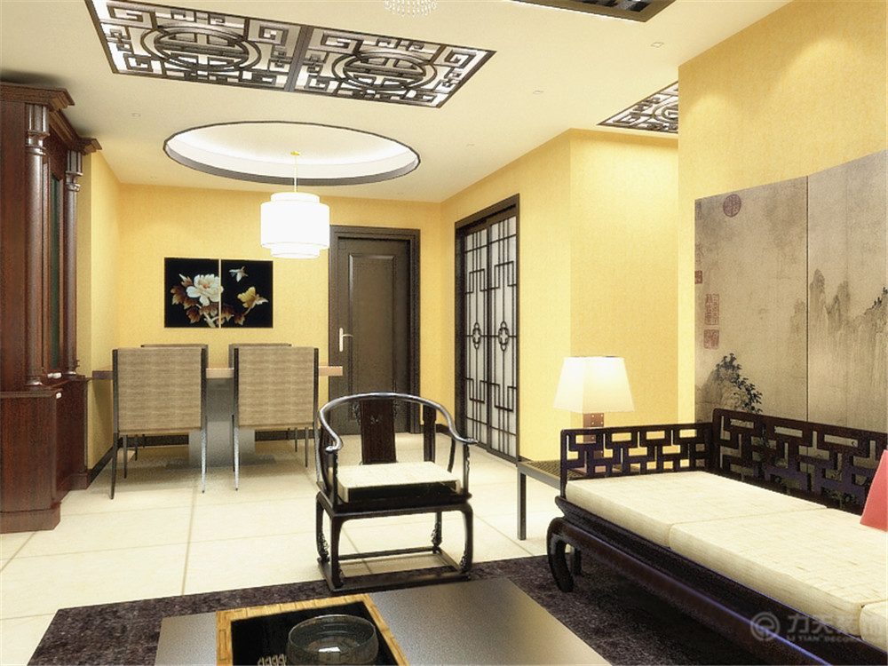 中式 三居 白领 收纳 80后 小资 客厅图片来自阳光力天装饰在星河荣御-140㎡-中式风格的分享