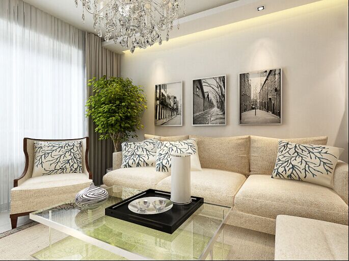 客厅图片来自大业美家装饰在郑州日报社家属院现代简约设计的分享