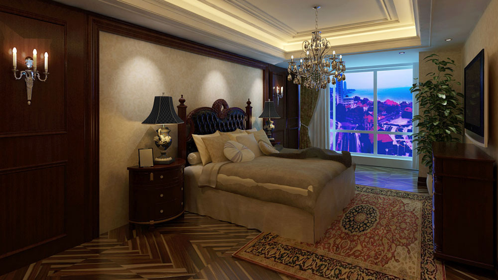 家庭装修 室内装修 高度国际 田园 欧式 简约 三居 白领 收纳 卧室图片来自高度国际装饰王伟在K2玉蘭湾---美式风格效果图的分享