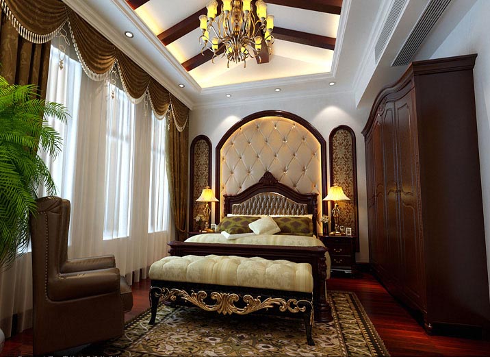 别墅 欧式 卧室图片来自实创装饰晶晶在220平欧式奢华大气别墅设计的分享