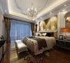 卧室的风格设计上具有简美风格，床头造型设计，元素的运用，灯光设计等都是以温馨为主要原则