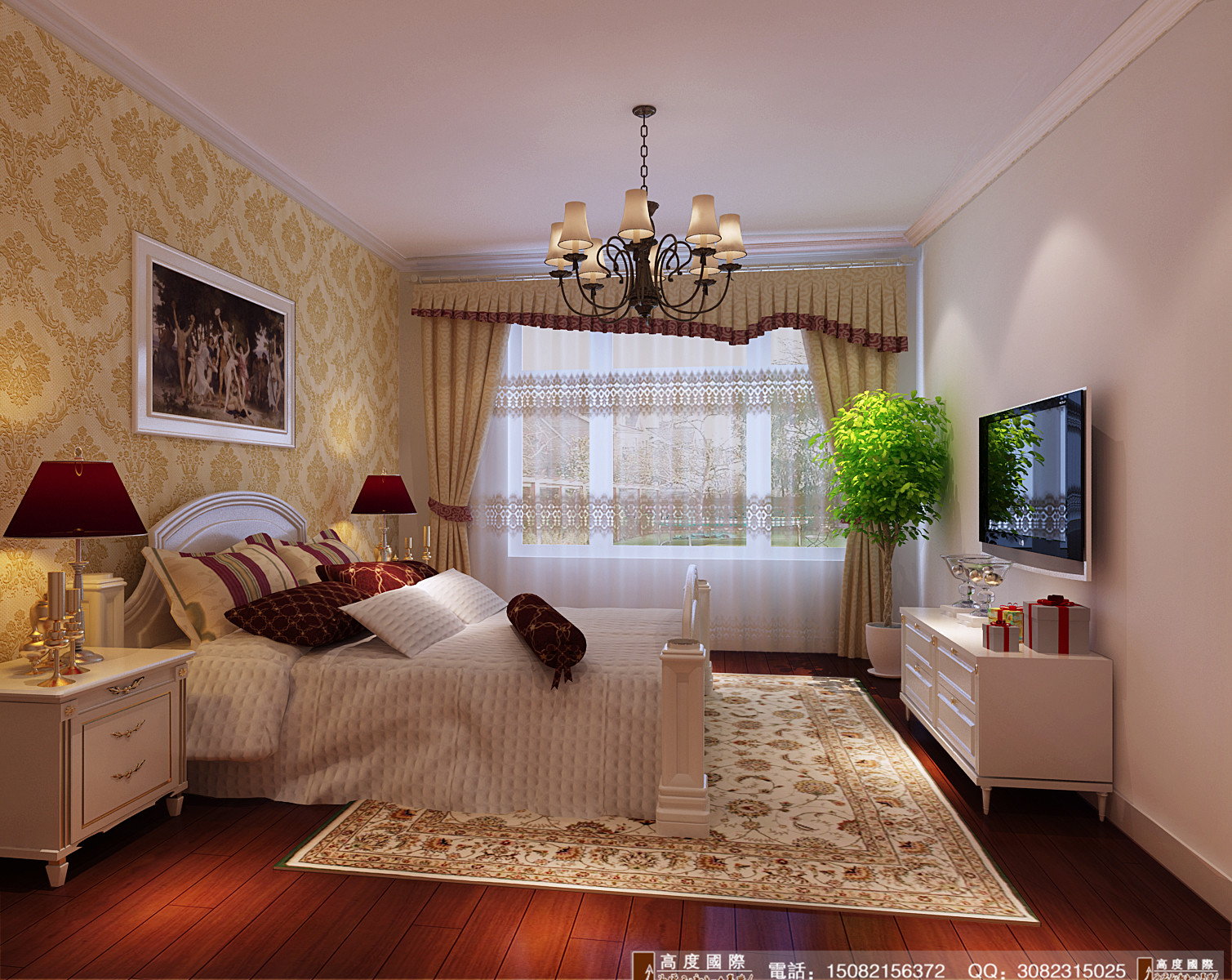 高度国际 卧室图片来自成都高端别墅装修瑞瑞在103平米欧式风格-成都高度国际的分享