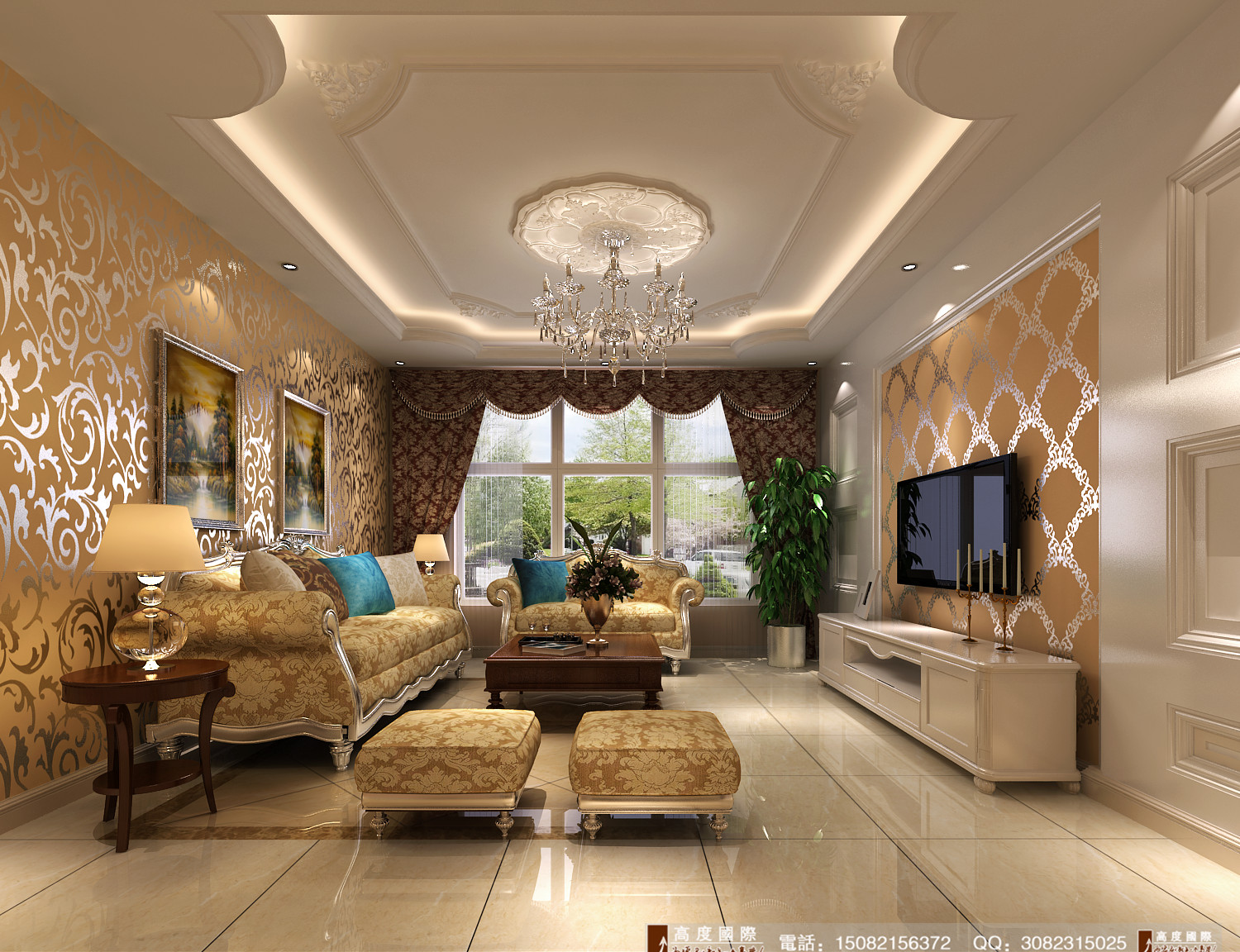 高度国际 客厅图片来自成都高端别墅装修瑞瑞在103平米欧式风格-成都高度国际的分享