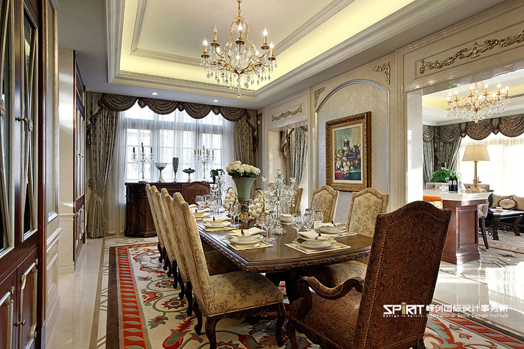 别墅 欧式 餐厅图片来自峰上大宅装饰长沙在北京泰禾的分享