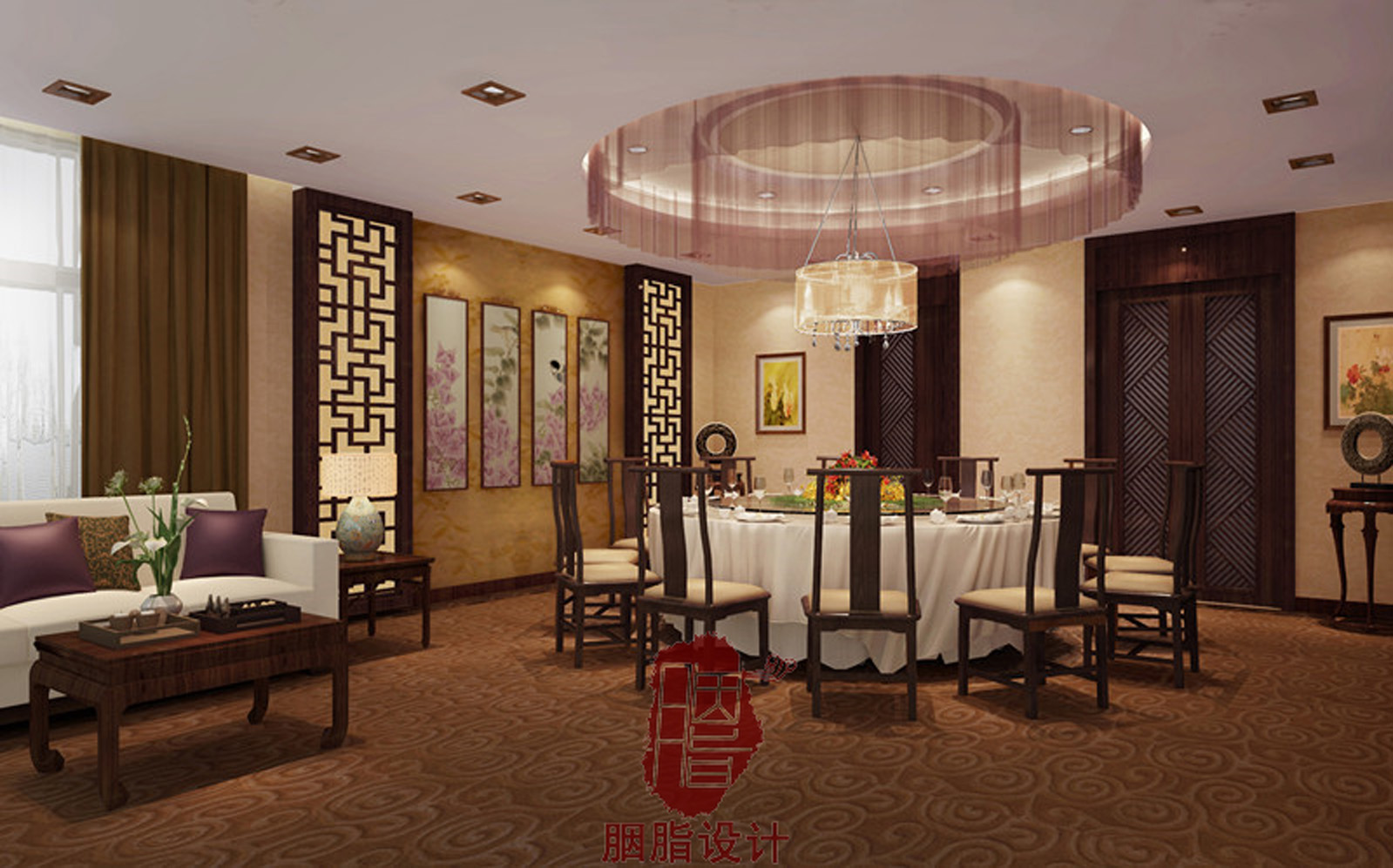 沧州别墅 胭脂设计 320平 现代中式 餐厅图片来自设计师胭脂在沧州别墅的分享