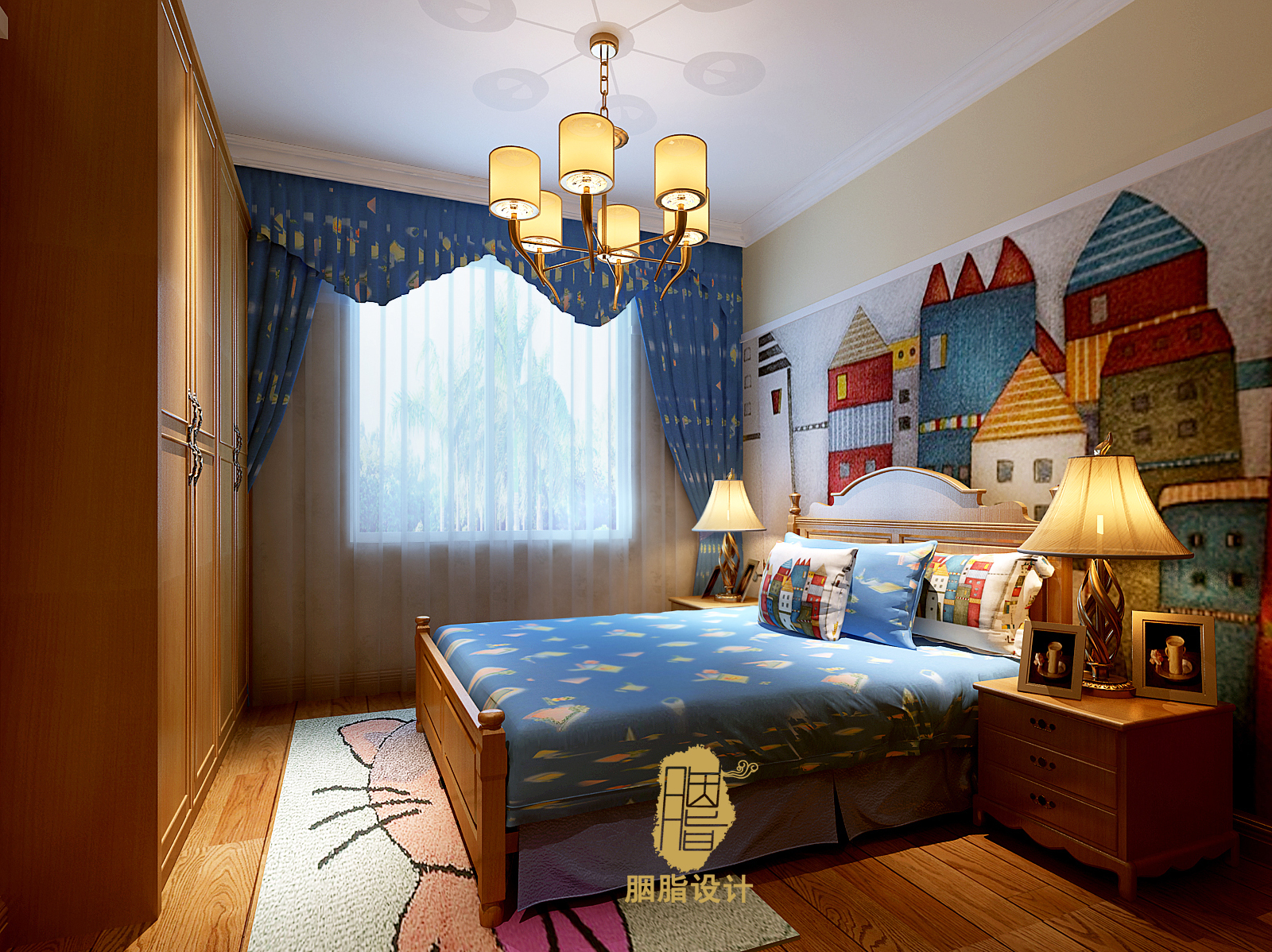 胭脂设计 江苏案例 美式风格 儿童房图片来自设计师胭脂在江苏自在家案例的分享