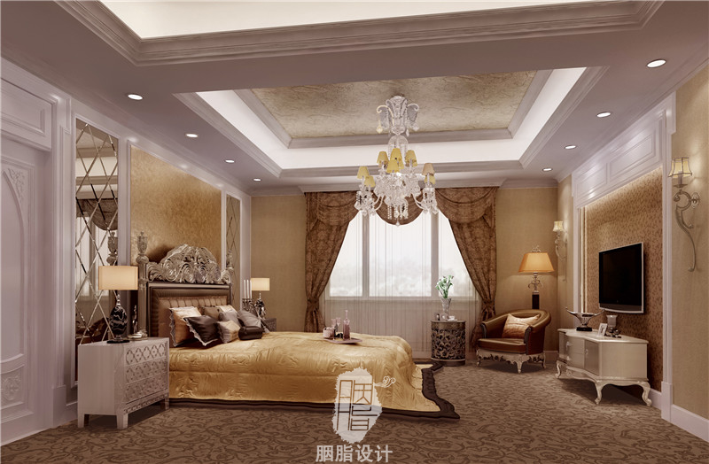 沧州别墅 胭脂设计 河北案例 350平 欧式风格 卧室图片来自设计师胭脂在沧州别墅 欧式风格的分享