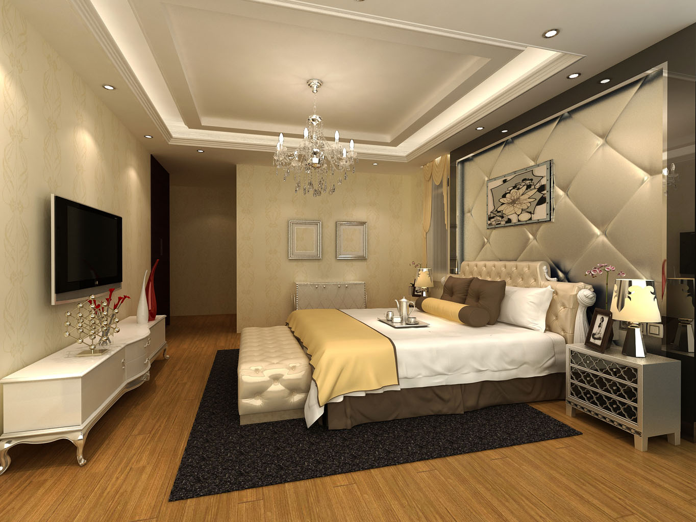 三居 欧式 可逸江畔 145平米 新房装修 卧室图片来自传承正能量在31.9万的简约时尚的温馨家庭的分享
