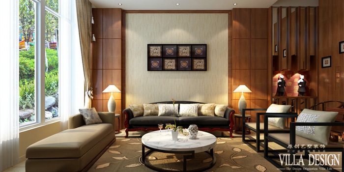 中式 别墅 客厅图片来自北京今朝装饰刘在融科千樟树中式装饰设计的分享