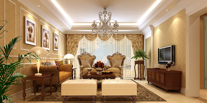 欧式 别墅 客厅图片来自北京今朝装饰刘在远洋天著温馨欧式装饰设计的分享