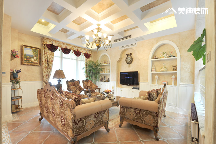 别墅 客厅图片来自湖南美迪装饰在美式温情的分享