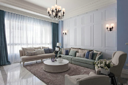 法式 清新 古典 别墅 典雅 客厅图片来自百合居装饰工程有限公司在法式清新风情的分享