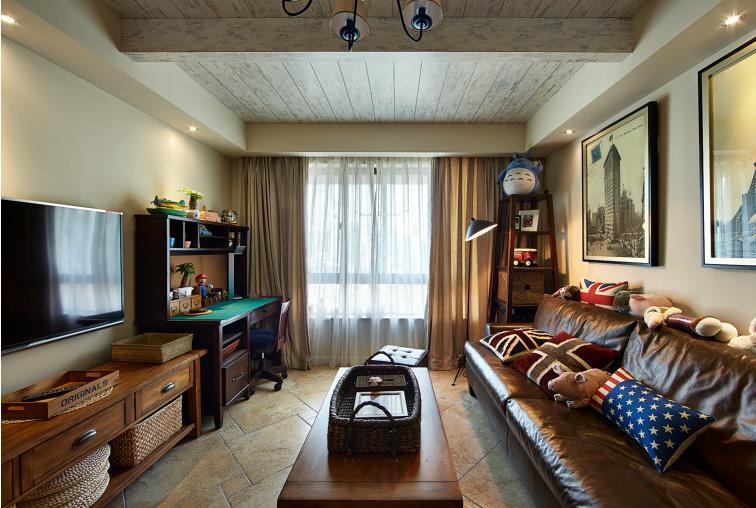 客厅图片来自佰辰生活装饰在混搭蜗居93平地中海风格的分享