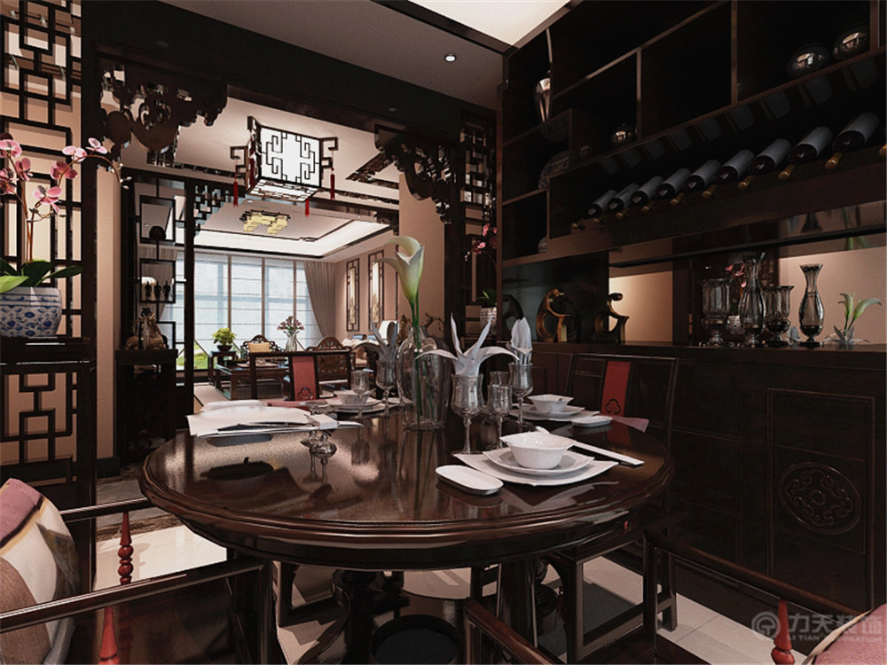 中式 二居 白领 收纳 80后 小资 餐厅图片来自阳光放扉er在仁恒滨河湾-101平米-中式风格的分享