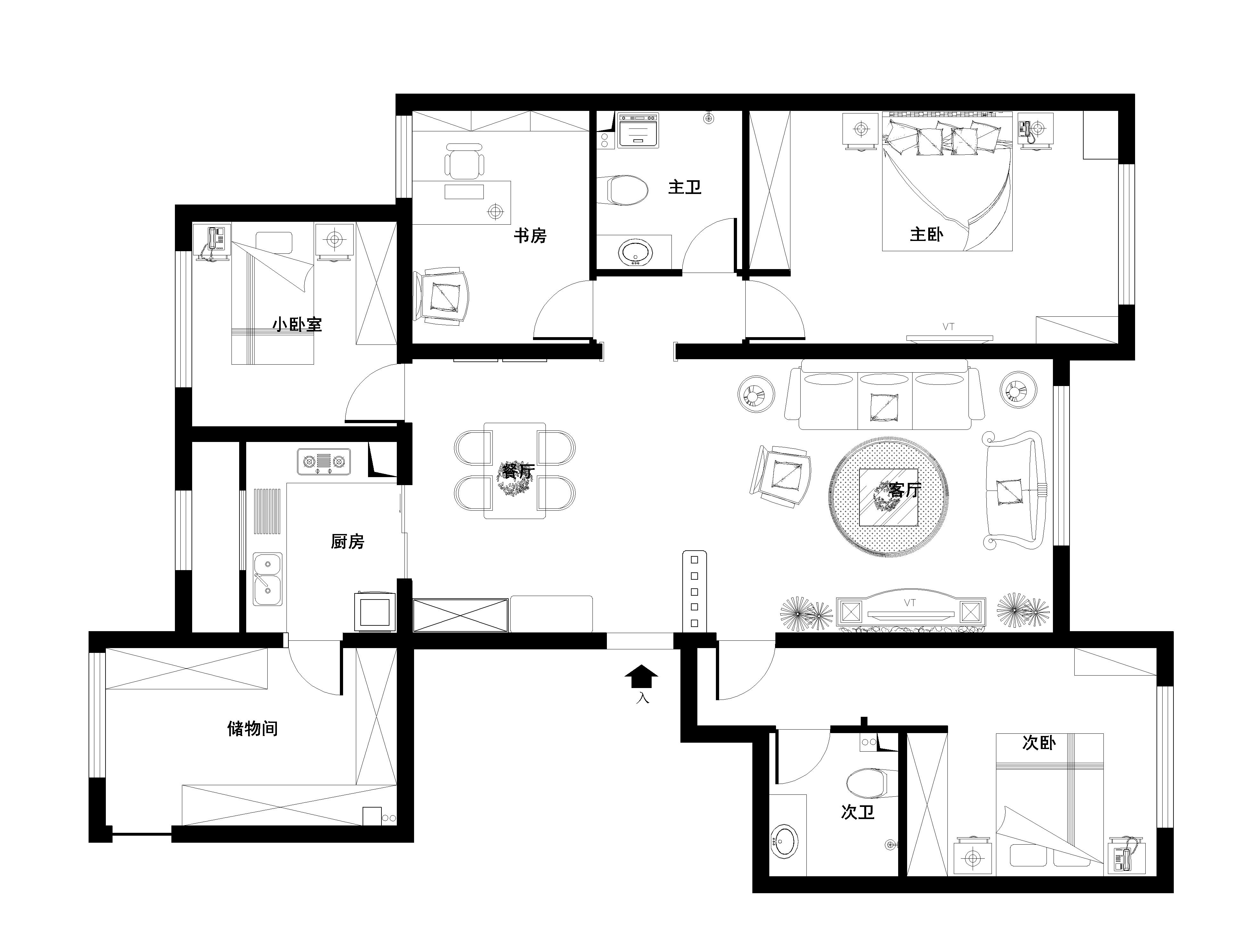 中式風格四居室80後小資白領客廳設計戶型圖裝修效果圖片_裝修美圖