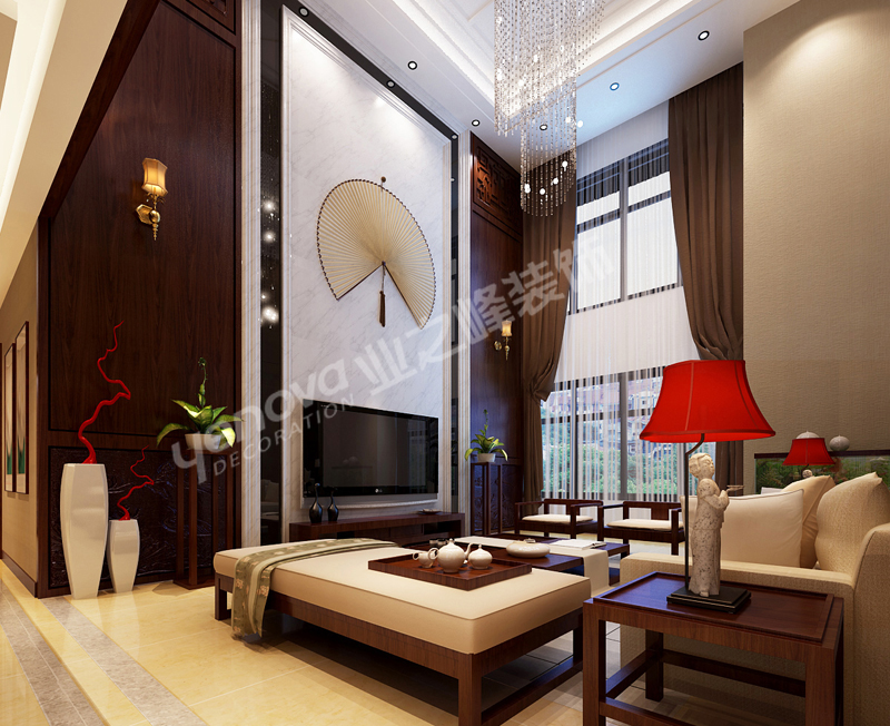 客厅图片来自西安业之峰装饰在曲江官邸——中式风格的分享