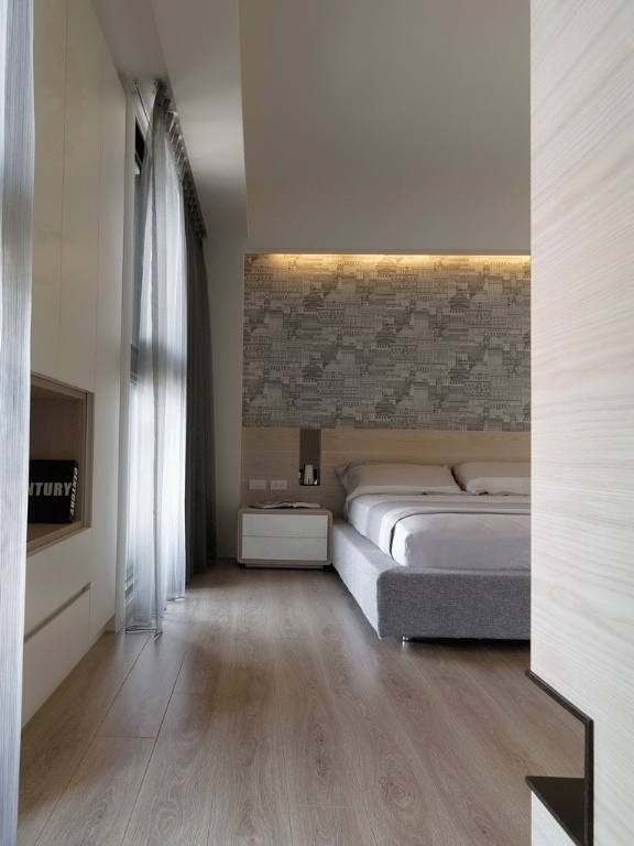 简约 现代 三居 卧室图片来自业之峰装饰旗舰店在简约线条白色三室 现代风格家的分享