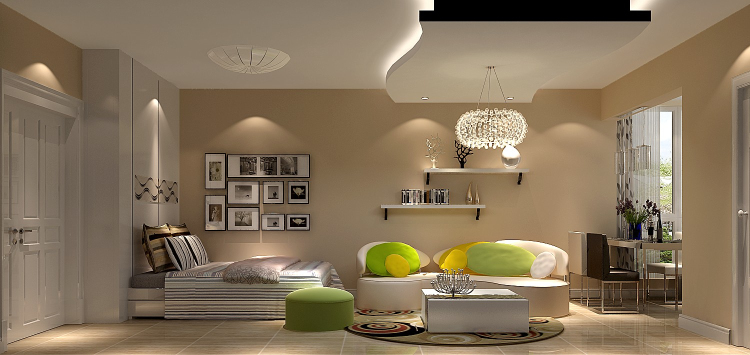 现代 一居 客厅图片来自高度国际装饰设计集团凌军在江南山水60平米现代风格的分享