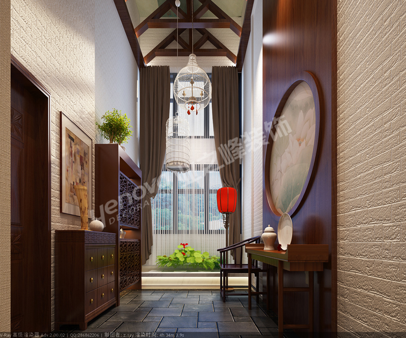 玄关图片来自西安业之峰装饰在曲江官邸——中式风格的分享