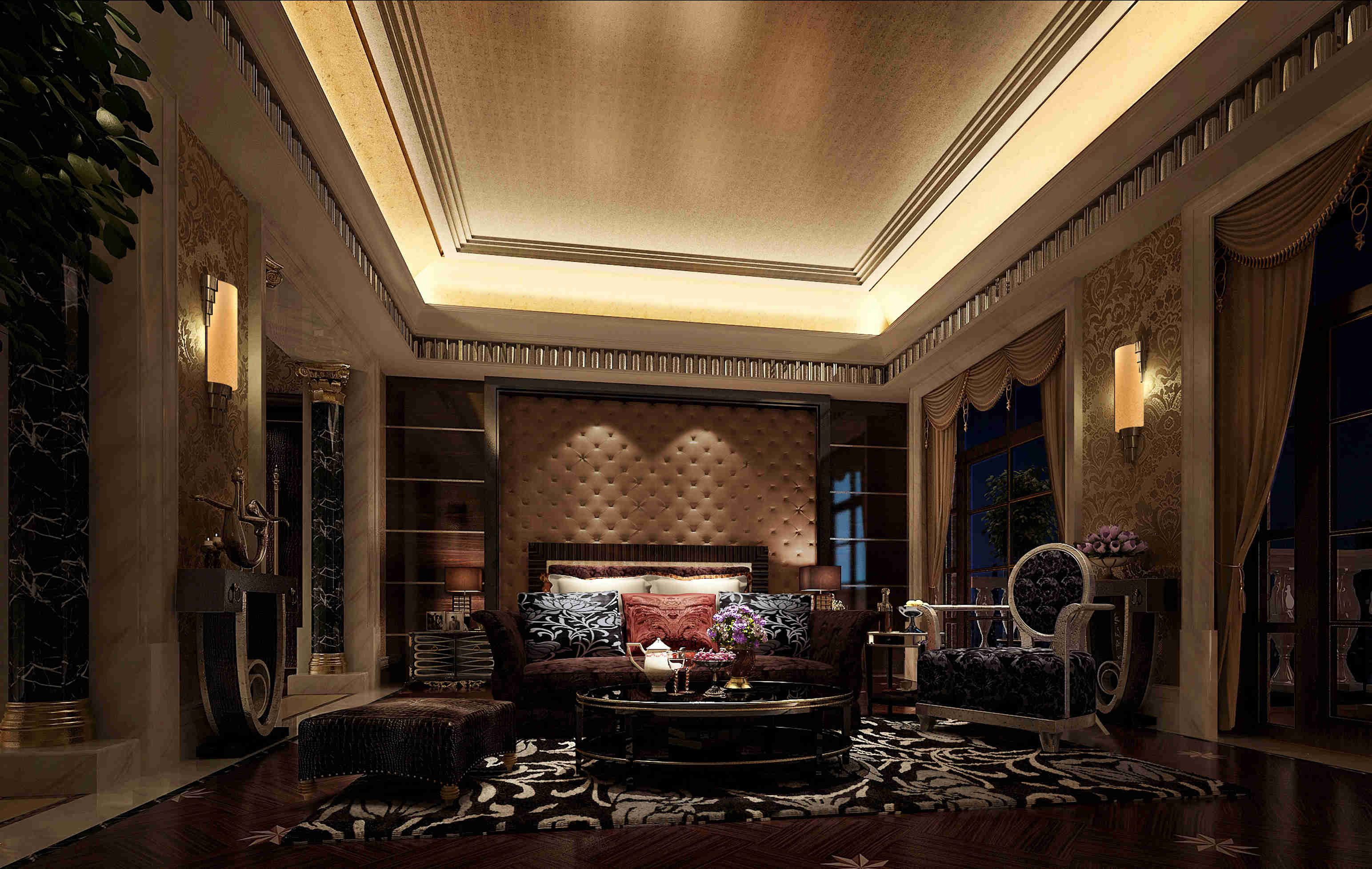 欧式 美式 别墅 白领 卧室图片来自富有世纪装饰河南公司在绿都温莎城堡-简美的分享