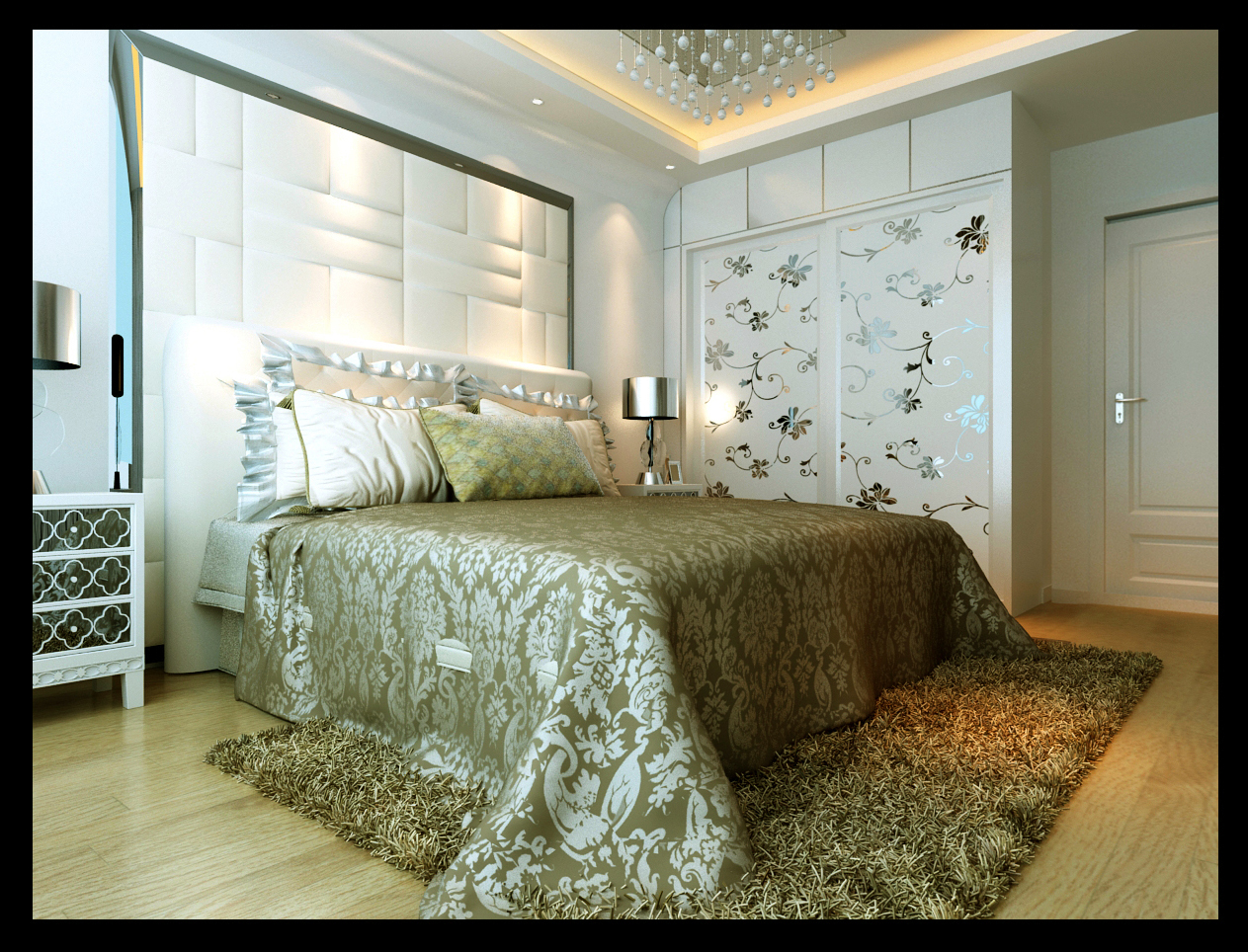 简约 三居 远洋香奈 卧室图片来自实创装饰上海公司在远洋香奈三居室现代简约风格的分享
