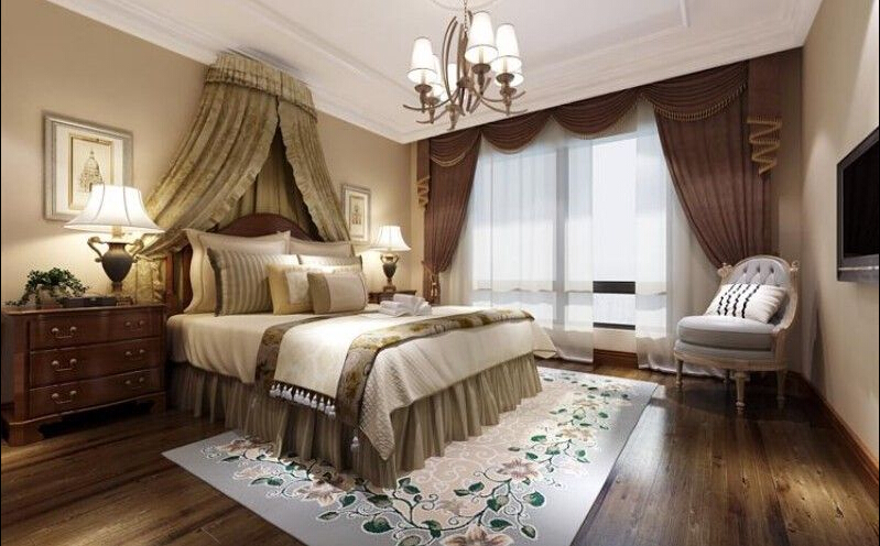 三居 小资 美式风格 联合易墅 卧室图片来自天津联合易墅装饰在雍华府三居室欧美风情设计效果的分享