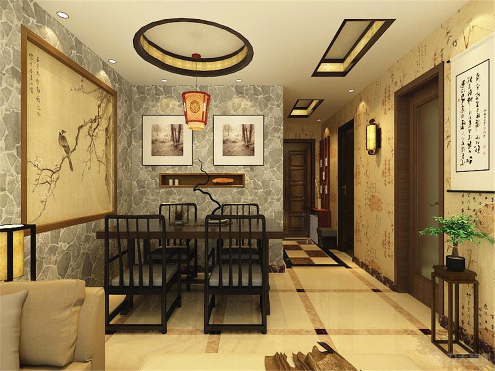 新中式 餐厅图片来自阳光放扉er在首创城-84.00㎡-新中式风格的分享