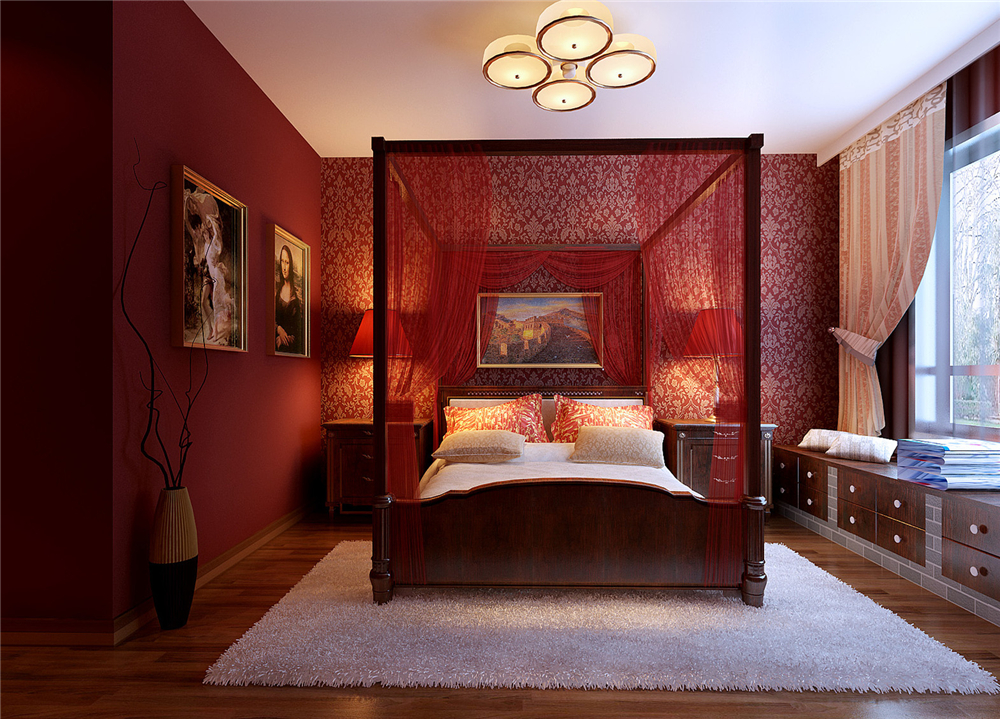 三居 白领 收纳 80后 小资 卧室图片来自实创装饰完美家装在保利西山林语127平美式风格案例的分享