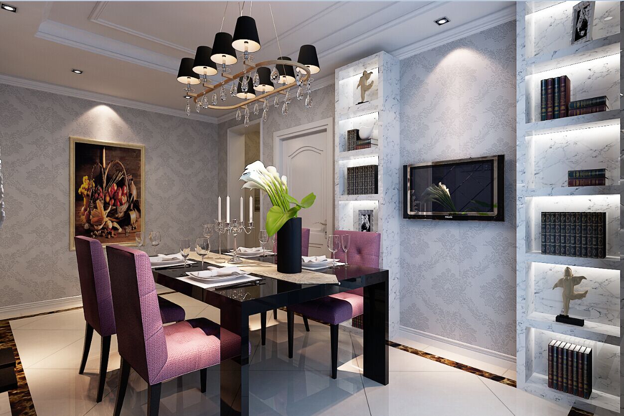 餐厅图片来自大业美家装饰在紫台一品浪漫简欧三房装修设计的分享