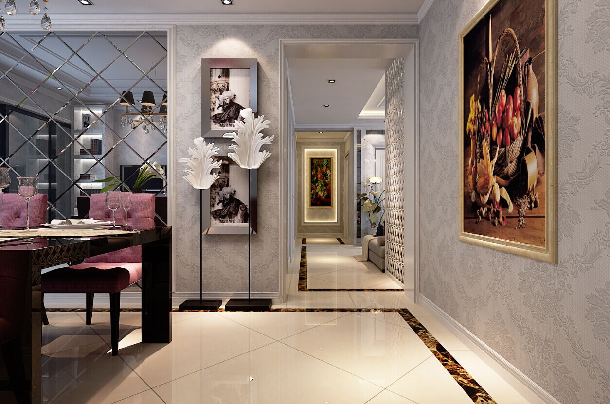 玄关图片来自大业美家装饰在紫台一品浪漫简欧三房装修设计的分享